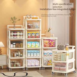 Chariot de rangement mobile en plastique avec tiroirs, organisateur de chariot, conteneur pour collations, jouets, armoire, facile à assembler, salon - Product Image 4