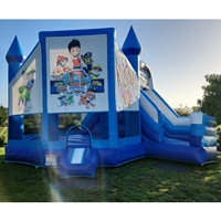Château gonflable géant d'extérieur avec toboggan, structure gonflable commerciale pour enfants, château gonflable avec souffleur d'air
