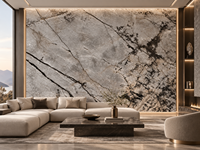 Dalles de marbre Silver Roots avec des veines enchevêtrées pour îlots de cuisine, murs de douche, tables consoles et panneaux muraux décoratifs
