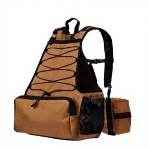 Gilet de chasse tactique en tissu Oxford beige, système MOLLE, multifonctionnel, pour activités de plein air, bretelles réglables, taille universelle - Product Image 1