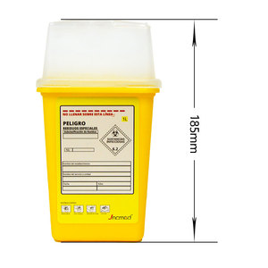 Hot bán <span class=keywords><strong>1L</strong></span> Vàng sharps <span class=keywords><strong>container</strong></span> xử lý <span class=keywords><strong>container</strong></span> Nhựa Tùy Chỉnh ống tiêm bao bì hộp cho truyền nhiễm chất thải - Product Image 3