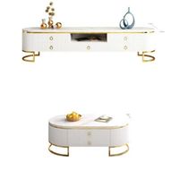 Meuble TV et table basse de salon de luxe moderne de haute qualité, meubles de maison en bois blanc, meuble TV, armoire TV