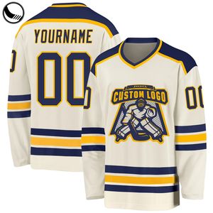 사용자 정의 악마 저렴한 미니 블루 긴 소매 까마귀 빈 메쉬 통기성 자수 후드 빈티지 필드 유니폼 하키 저지 - Product Image 1