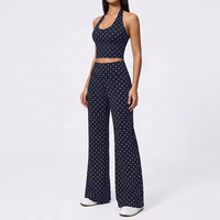 Ensemble de yoga respirant grande taille 2026 pour femme, tenue de sport à pois, ensemble de fitness pour la gym