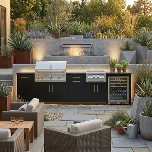 ครัวกลางแจ้งสเตนเลส 304 ได้รับการรับรองมาตรฐาน CE ป้องกันแมลงอเนกประสงค์ พร้อมตู้เก็บของ - Product Image 1