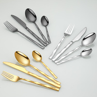 Ensemble de couverts de luxe en acier inoxydable moderne, 4 pièces, couteau, fourchette, cuillère, Talheres De Luxu