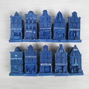 Aimant de réfrigérateur 3D personnalisé en résine UV, impression ou peinture à la main, souvenir néerlandais, maison de tulipe, boutique d'halloween, aimants pays-bas - Product Image 4