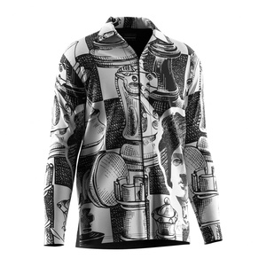 T-shirt d'été à manches longues pour homme, motif floral sublimé, style marin formel - Product Image 3