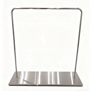 Exhibidores de Ropa Personalizados para Tiendas, Estante de Ropa de <span class=keywords><strong>Metal</strong></span> Plateado Montado en la Pared, Estante de Ropa de Acero Inoxidable Plateado para Tienda - Product Image 1