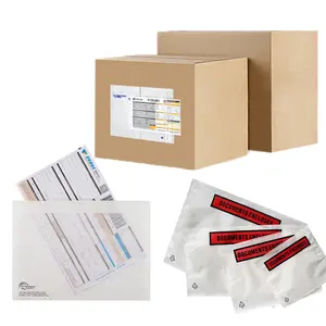 고품질 방수 투명 PE 자체 접착 배송 송장 플라스틱 종이 문서 파우치 포장 목록 봉투