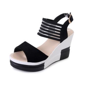 <span class=keywords><strong>Sandalias</strong></span> de Tacón para Mujer Verano 2024 Nuevos Zapatos de Moda Estilo Romano con <span class=keywords><strong>Plataforma</strong></span> Impermeable Hebilla y Correa Tejida <span class=keywords><strong>Sandalias</strong></span> de Cuña para Mujer - Product Image 5
