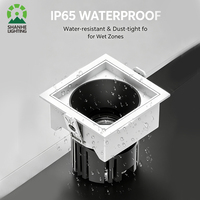 Spot LED intelligent encastré étanche IP65, double tête, rond ou carré, noir, pour salle de bain