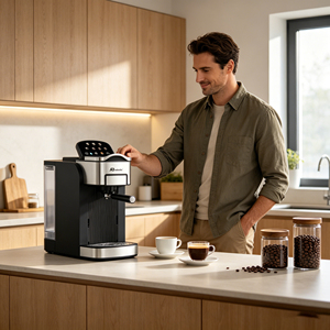 Máquina Multicápsulas Programable Anbo 7 en 1, Tanque de Agua Extraíble de 1.5L, Uso en Hoteles, Compatible <span class=keywords><strong>con</strong></span> Café Molido/DG/<span class=keywords><strong>Hielo</strong></span>/Café en Grano/<span class=keywords><strong>Nespresso</strong></span> - Product Image 5