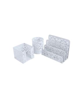 Ensemble de 3 organiseurs de bureau en métal - Trieur de courrier, porte-stylos, porte-notes adhésives - Product Image 6