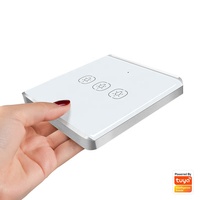 Interruptor de Escena Inteligente Tuya Zigbee de 3 Botones, Interruptor de Pared Táctil Inalámbrico de Vidrio Templado Curvo, Panel de Control de Automatización