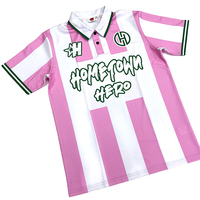 T-shirts personnalisés style maillot de foot streetwear rétro à rayures imprimées respirants à manches courtes col polo écologiques