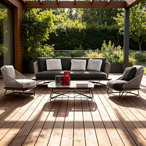 Venta Caliente de Fábrica: Moderno Conjunto de Sofás de Mimbre Nórdico para Exteriores, Muebles de Lujo para Jardín y Patio, para Hotel, Villa, Patio, Venta al Por Mayor a Precio Económico - Product Image 1