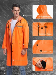 Vente en gros usine – Manteau de pluie long imperméable style trench, pliable, écologique, durable, à capuche, pour la randonnée et les voyages en extérieur - Product Image 5