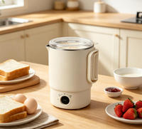 Casserole électrique portable en acier inoxydable, design pliable pour les voyages, avec isolation thermique