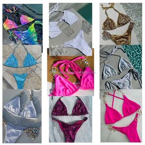 Ventes en gros 2024 Maillots de bain personnalisés en sequins et cristaux, divers styles, ensemble de bikini, bikinis en strass - Product Image 5