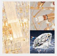 Lustre en cristal à pampilles pour escalier d'appartement duplex moderne de luxe PM, éclairage de villa, lampe suspendue en cristal pour salon, décoration