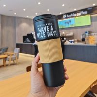 Gobelet à café en acier inoxydable bouteille d'eau à double paroi design créatif tasse à boisson portable pour étudiants bouilloire isolée