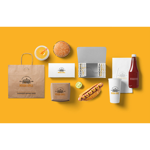 Boîte en papier d'emballage pour hamburger, hot-dog, frites, déjeuner à emporter, en carton ondulé miniature jetable avec logo personnalisé imprimé - Product Image 6