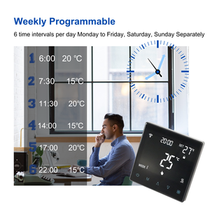 <span class=keywords><strong>Thermostat</strong></span> programmable Wifi HEDEMAN avec mode programmé 3A 220V pour système de chauffage de l'eau - Product Image 6