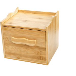 Caja de pañuelos de bambú con organizador de cajones para almacenamiento en el baño y en el escritorio - Product Image 5
