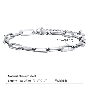 DIY logo Metal Tags Bracelet Stainless Steel Link Chain Bracelets <b>for</b> <b>Men</b> - Product Image 5