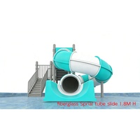 Toboggan aquatique en tube spiralé en fibre de verre, hauteur 1,8 m, pour aire aquatique et piscine, utilisation extérieure et intérieure, certifié sécurité domestique