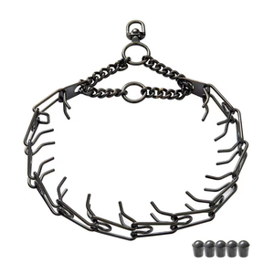 Collier de stimulation pour chien, en acier inoxydable, accessoire pour animaux de compagnie, chaînes noires réglables, en Chrome - Product Image 1