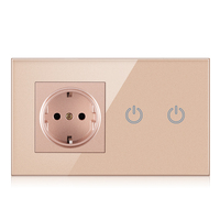 NOVSKI Prises murales de luxe en verre avec interrupteur tactile double 16A 250V, fabriquées en Allemagne