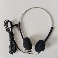 Écouteurs supra-auriculaires noirs 3,5 mm avec réduction de bruit pour aéroport / musique / MP3 / MP4