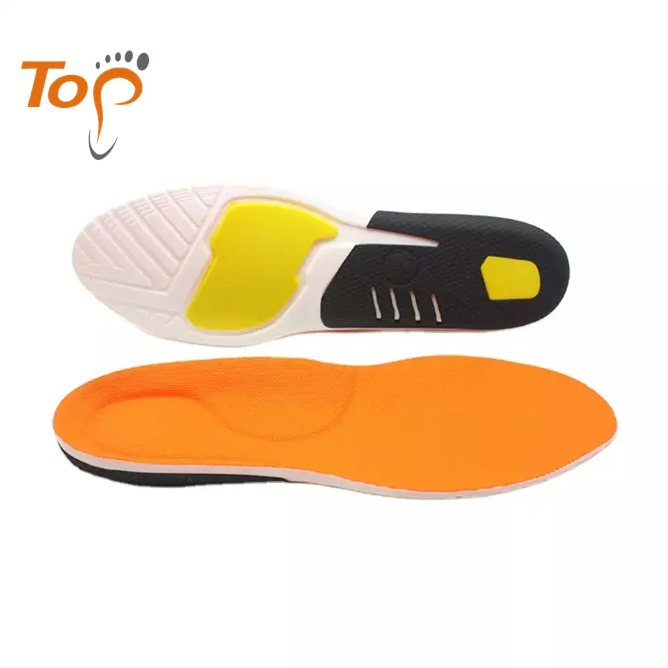 Rigid TPU ankle protect basketball sneaker shoes running sport insoles with shock absorbing gel cushions