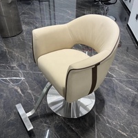 Fauteuil de lavage électrique de luxe marron pour salon de coiffure, mobilier de barbier avec bac en céramique, lit de lavage, station de thérapie capillaire, fauteuil de barbier
