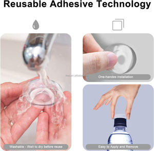 Perilla de puerta de goma transparente discreta absorbente de golpes duradero, Protector de pared redondo, tapones de puerta de goma para daños en la pared y ruido - Product Image 3
