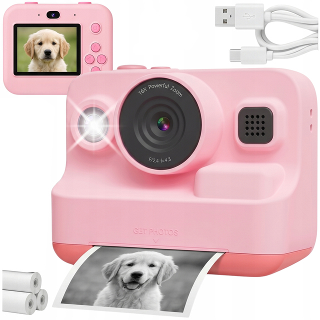 Kids Instant Print Camera Kids Thermal Print Camera Dual Lens Kids Camera With SD Card Birthday Gift for Kids