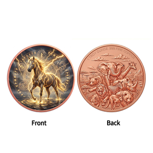 Pièce commémorative de 1 oz en cuivre fin .999, ronde de 40 mm, avec impression UV, motif Cheval Éclair Mythique, Runes Nordiques et Art <span class=keywords><strong>Dragon</strong></span> Viking - Product Image 6