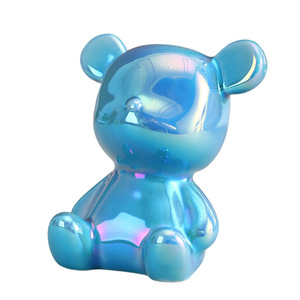 Figura Decorativa de Cerámica de Oso Violento en Miniatura, Adorno Moderno y Colorido para Escritorio, Decoración del Hogar, Regalo Artesanal - Product Image 4