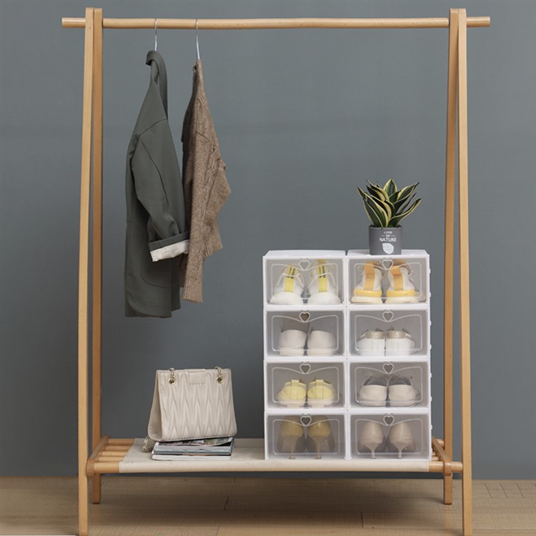 Plastic Sneaker Stackable Storage Transparent Display case Drop Front Acrylic Drawer Type Magnetic Clear Shoe storage Box