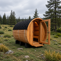 Cabine de sauna extérieure en bois de cèdre rouge pour hôtel, complexe hôtelier, centre de bien-être, fabricant OEM