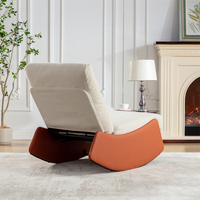 Fauteuil à bascule personnalisé en velours côtelé pour chambre d'enfant avec repose-pieds, chaise de lecture d'appoint, chaise longue rembourrée, fauteuil à bascule rembourré et moelleux