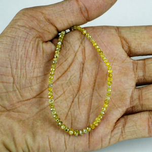 Cadena de cuentas facetadas de diamante amarillo de 2-3 mm, cuentas de diamante amarillo natural, cadena de 15 pulgadas - Product Image 1