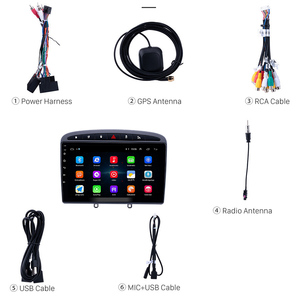 Lecteur multimédia automobile Android <span class=keywords><strong>Peugeot</strong></span> 308 408 2010 2011 GPS Lecteur CD Écran tactile pour autoradio Divertissement Stéréo Tête - Product Image 4