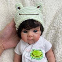 Vivid 12 \ "yeux étincelants renaître petit bébé fille compagnon corps Flexible en Silicone avec cheveux floqués peluche poupée de mode