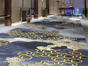 Tapis moderne à poils longs en polyester imprimé abstrait, ignifuge et antidérapant, fabriqué à la machine, pour couloir d'hôtel, salle de banquet, salle de réunion - Product Image 3