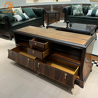 Ensemble de meuble TV classique élégant Design en bois européen de luxe Antique exquis Italie bois salon acajou banc TV haut de gamme