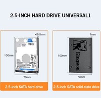Boîtier de disque dur externe ABS haute vitesse 5 Gbps USB 3.0 SATA III sans outil portable HDD/SSD OEM pour ordinateur portable PC 2,5''