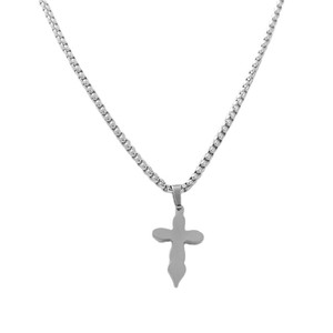 Stainless Steel <b>Cross</b> Pendant Necklace For Men Geometric Design 120115 - Product Image 2